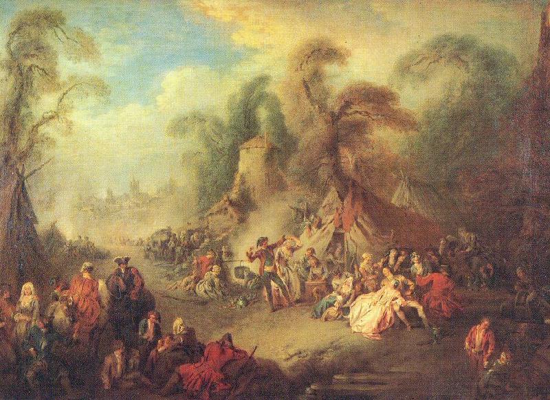 Pater, Jean-Baptiste A Country Festival with Soldiers Rejoicing oil painting picture